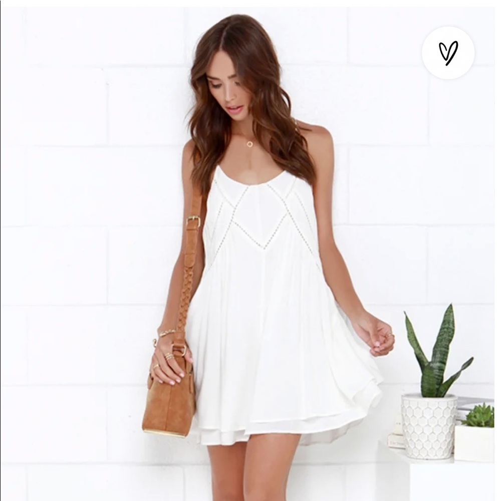 Lulus Easy Honey Ivory Slip Dress